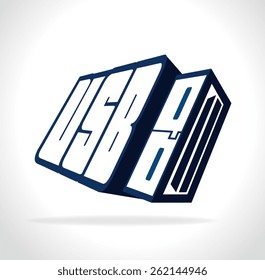 USB design over white background, vector illustration.