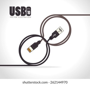 USB design over white background, vector illustration.