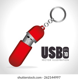 USB design over white background, vector illustration.