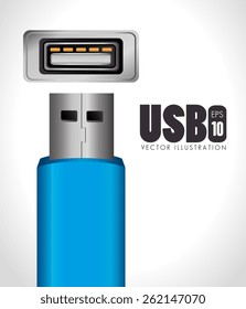 USB design over white background, vector illustration.