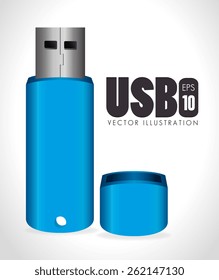 USB design over white background, vector illustration.
