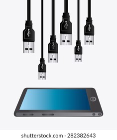 USB design over white background, vector illustration,
