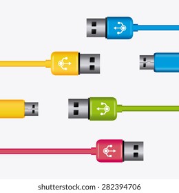 USB design over white background, vector illustration,