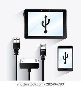 USB design over white background, vector illustration,