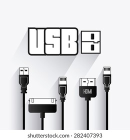 USB design over white background, vector illustration,
