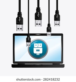 USB design over white background, vector illustration,