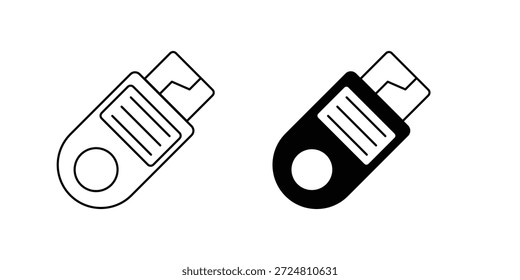 Usb Device set icon with white background vector stock illustration
