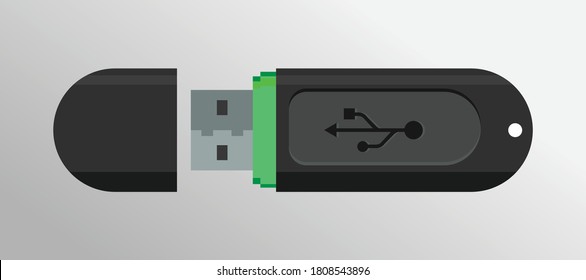 USB-Geräte-Draufsicht sauberes flaches Design USB-Symbol, Vektorgrafik