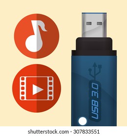 USB digital design, vector illustration 10 eps graphic