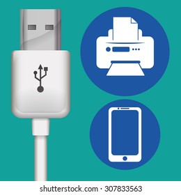 USB digital design, vector illustration 10 eps graphic