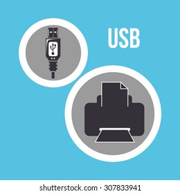 USB digital design, vector illustration 10 eps graphic