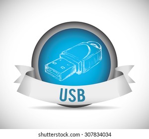 USB digital design, vector illustration 10 eps graphic