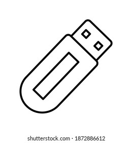 icono de línea de dispositivo digital USB
