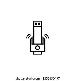 Usb dongle line icon