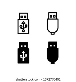 USB Drive 48 Pixel Outline Glyph Icon Vector
