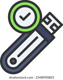 USB Drive Approved Icon image. Suitable for mobile application.