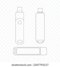 Usb drive computer information technology decorative icons sketch set isolated vector illustration.eps.10