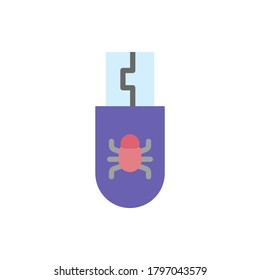 USB drive cyber attack icon. Simple color vector elements of hacks icons for ui and ux, website or mobile application