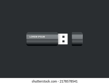 diseño de unidad usb simulación de conjunto, representación 3d.