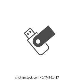 usb drive or flash disk icon vector logo template