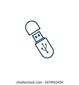 usb drive or flash disk icon vector logo template