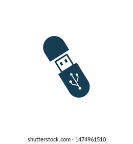 usb drive or flash disk icon vector logo template