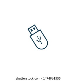 usb drive or flash disk icon vector logo template