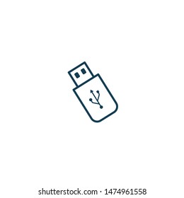 usb drive or flash disk icon vector logo template