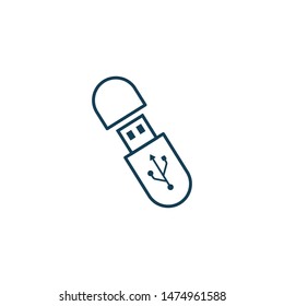 usb drive or flash disk icon vector logo template