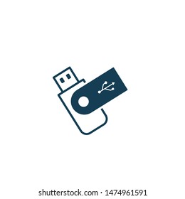 usb drive or flash disk icon vector logo template