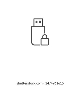 usb drive or flash disk icon vector logo template