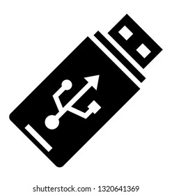 Usb drive glyph icon 