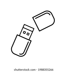 USB-Laufwerksymbol. Schwarzes Symbol. Vektorgrafik.