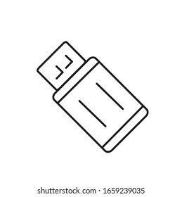 Usb drive icon in flat style