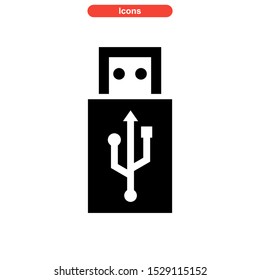 usb drive icon isolated sign symbol vector illustration - high quality black style vector icons
