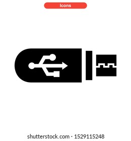 usb drive icon isolated sign symbol vector illustration - high quality black style vector icons

