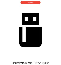 usb drive icon isolated sign symbol vector illustration - high quality black style vector icons
