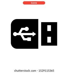 usb drive icon isolated sign symbol vector illustration - high quality black style vector icons
