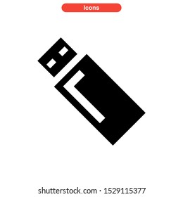 usb drive icon isolated sign symbol vector illustration - high quality black style vector icons
