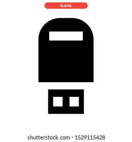 usb drive icon isolated sign symbol vector illustration - high quality black style vector icons
