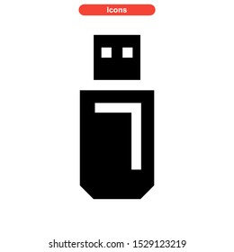usb drive icon isolated sign symbol vector illustration - high quality black style vector icons
