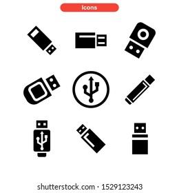 usb drive icon isolated sign symbol vector illustration - Collection of high quality black style vector icons
