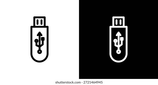 USB-Laufwerk-Symbol-Logo-Konzept in Strichen