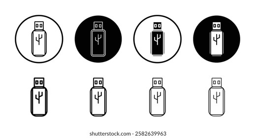 usb drive icon Outline thin set pack series