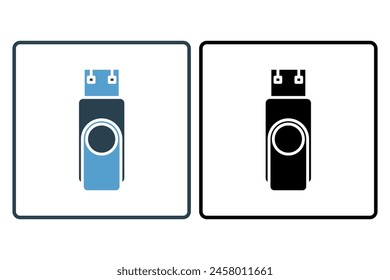 icono de la unidad usb. icono relacionado con la computadora. adecuado para Sitio web, App, interfaces de usuario, imprimible, etc. estilo de icono sólido. diseño de Vector simple editable