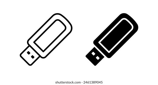 Conjunto de iconos de unidad USB. para concepto móvil y Diseño web. Ilustración vectorial