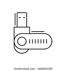 USB Drive icon. Simple line, outline vector elements of office tool icons for ui and ux, website or mobile application