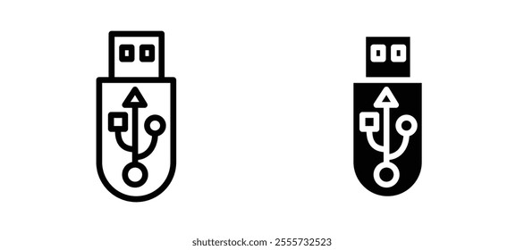 usb drive icon symbol collection on white background.