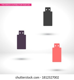 USB drive icon. Vector USB EPS 10. Information storage device Design Flat. USB icon. flat style