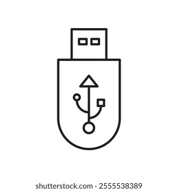 usb drive icon vector isolated on white background.